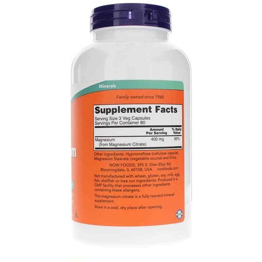 Magnesium Citrate Capsules, NOW
